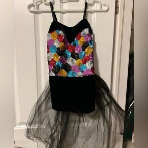 Colorful Sequin Kids Costume Dress